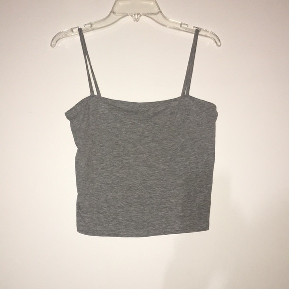 Divided Tops - gray crop tank